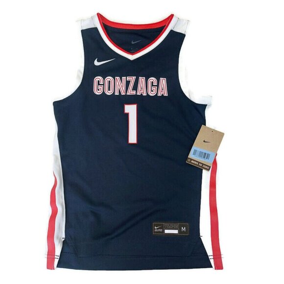 Nike Gonzaga Bulldogs Team Basketball Jersey #1 Youth Boys Size M Navy Blue - Picture 1 of 8